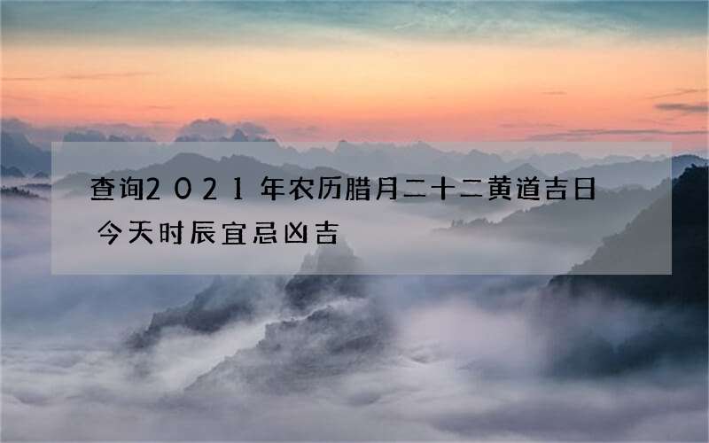 查询2021年农历腊月二十二黄道吉日 今天时辰宜忌凶吉